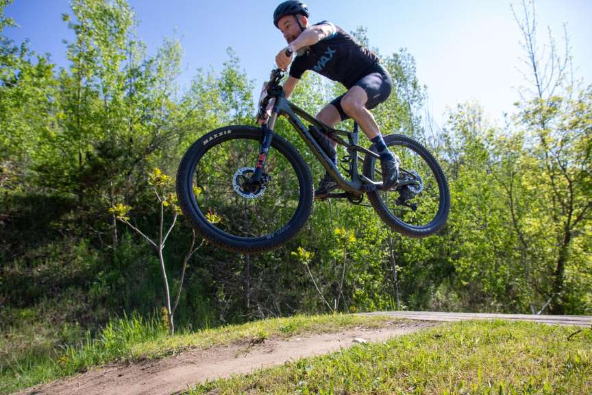 man with beard jumping mtb man with beard jumping a mountain bike